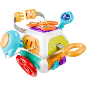 iPlay, iLearn Baby Busy Board Cube, Montessori Sensory Toys for Toddler 1-3, Infant Carseat Plane Travel Toy, Educational Learning Activities, Baby Birthday Gift 6 9 12 18 Months 1 2 Year Old Boy Girl