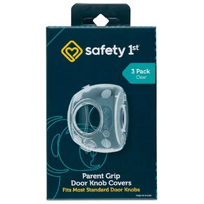 Safety 1st Parent Grip Door Knob Covers 3 Pack, Crystal Clear