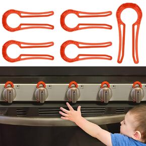 Stove Knob Lock for Child Safety and Proofing (5 Pack), Oven Knob Safety Covers for Kids and Pets(Black)