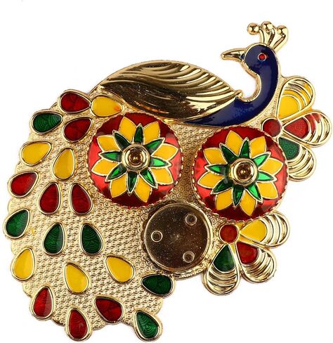 SATVIK قطعة واحدة من حامل Kankavati Thali Roli Chawal/الأرز مع غطاء، حامل Kumkum Haldi Rakhi Pooja Thali Indian Festival Diwali Pujan Mandir Tika Roli Plate مجموعة هدايا الانتقال لمنزل جديد in Saudi Arabia