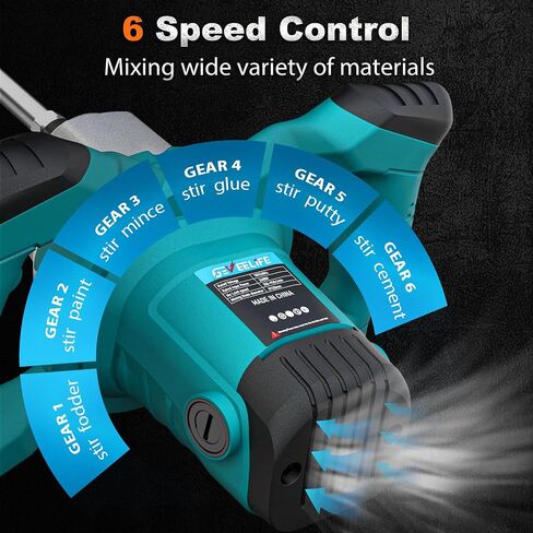 ماكينة خلط الأسمنت الكهربائية بقوة 2400 وات مع 6 سرعات قابلة للتعديل، خلاط أسمنت كهربائي محمول للحفر لخلط الطين والأسمنت والملاط والطلاء والأعلاف in Kuwait