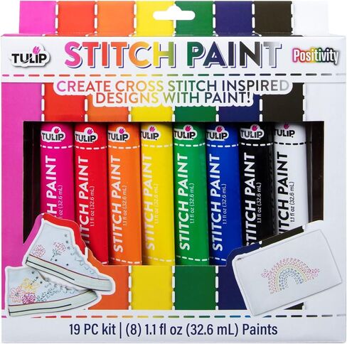 TULIP Stitch Paint, Fabric Paint with the Look of Embriodery, 8 Rainbow Colors in 1.1 fl oz Tubes, Fashion DIY Craft in Saudi Arabia
