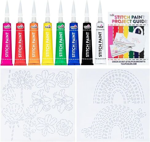 TULIP Stitch Paint, Fabric Paint with the Look of Embriodery, 8 Rainbow Colors in 1.1 fl oz Tubes, Fashion DIY Craft in Saudi Arabia