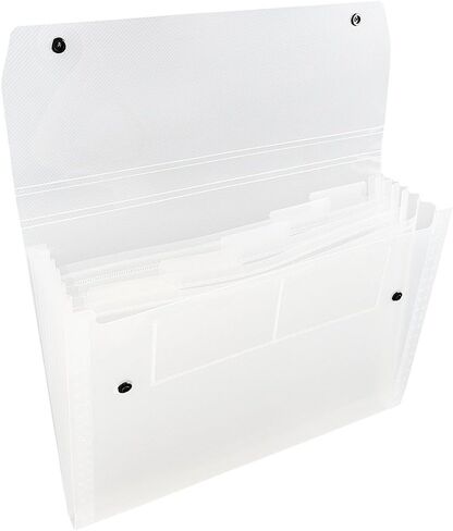 JAM PAPER Accordion Folders - 6 Pocket Plastic Expanding File with Snap Closure - Letter Size - 9 x 13 - Tigerstripe - Sold Individually in Saudi Arabia