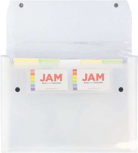 JAM PAPER Accordion Folders - 6 Pocket Plastic Expanding File with Snap Closure - Letter Size - 9 x 13 - Tigerstripe - Sold Individually in Saudi Arabia
