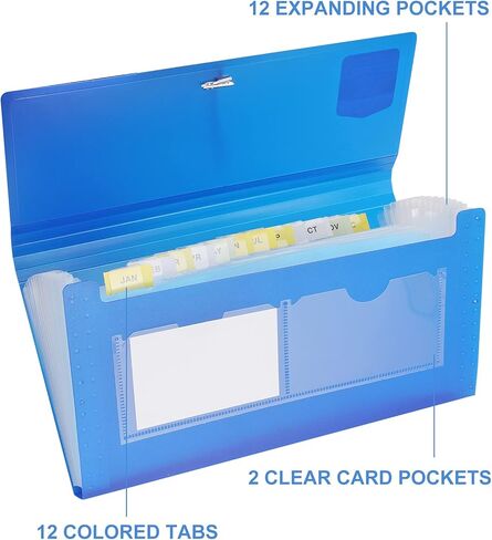 توسيع مجلدات الملفات 4 حزم، 7.1 بوصة 4.2 بوصة، مجلد ملف فاتورة منظم الإيصالات مع 12 جيبًا للقسائم والإيصالات والتذاكر، مقاوم للماء... in Kuwait