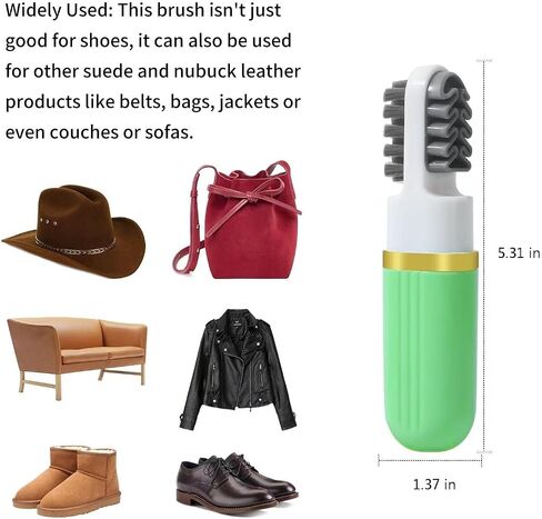 3 in 1 Multifunction Shoe Brush, Travel Portable Shoe Cleaning Brush with Sprayer, Small Cleaner for Sneaker Suede Nubuck Car Leather Care (Green) in Saudi Arabia