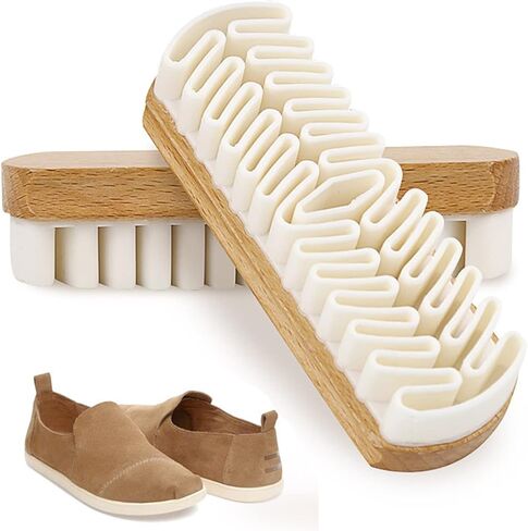 2Pcs Suede Brush Crepe Suede Shoe Brush Crafted with All Natural Crepe Rubber Nubuck & Suede Shoe Cleaner Kit for Dress Jackets Couch Sneakers Shoes and Boot Care in Kuwait