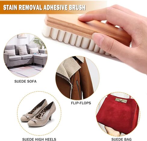 2Pcs Suede Brush Crepe Suede Shoe Brush Crafted with All Natural Crepe Rubber Nubuck & Suede Shoe Cleaner Kit for Dress Jackets Couch Sneakers Shoes and Boot Care in Kuwait