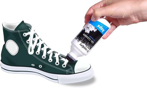 Kaps Sneakers Gel Cleaner for Sneakers and Casual Shoes with Brush Applicator, Leather Textile Suede Nubuck Canvas - Versatile Cleaner with Brush - 100ml - 3.38 fl oz in Saudi Arabia