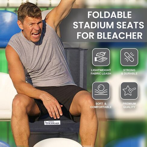 مقاعد استاد AERO BLEACHER™ مع دعم للظهر - أسود | كراسي المبيض مع الظهر والوسادة | كراسي ملعب أكسفورد القماش للبالغين | مقاعد استاد واسعة مع دعم للظهر | مقعد المبيض in Saudi Arabia