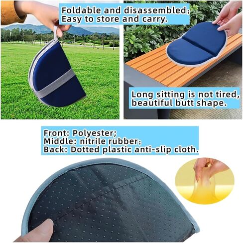 Mini Seat Cushion, Portable Seat Cushion Lightweight Foam Folding Mat, Non-Slip Seat Cushion Bleacher Stadium Seat Cushion for Outdoor Activities, Stadium, Picnic, Hiking, Mountaineering (Navy) in Saudi Arabia