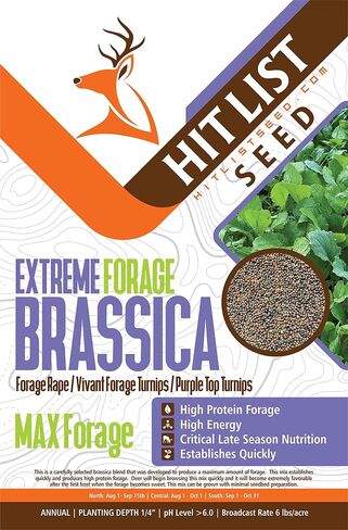 Extreme Forage Brassica Food Plot Seeds for Deer - Annual Mix - 3 lbs (1/2 Acre) in Saudi Arabia