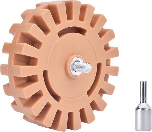 عجلة ممحاة لإزالة الملصقات مقاس 4 بوصة مزيل لاصق للسيارة مع محول، أداة إزالة ملصق عجلة ممحاة مطاطية لإزالة الخطوط المقلمة، ملصق الفينيل والرسومات in Kuwait