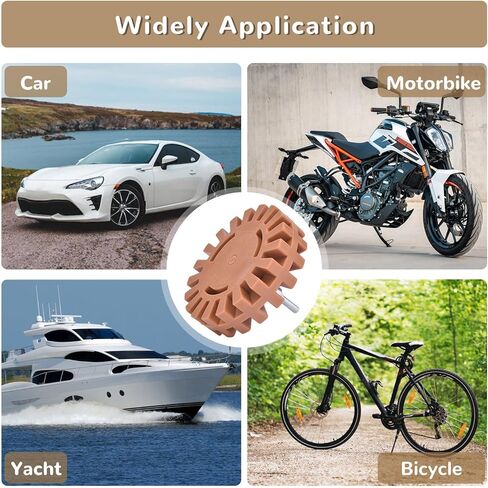 عجلة ممحاة لإزالة الملصقات مقاس 4 بوصة مزيل لاصق للسيارة مع محول، أداة إزالة ملصق عجلة ممحاة مطاطية لإزالة الخطوط المقلمة، ملصق الفينيل والرسومات in Kuwait