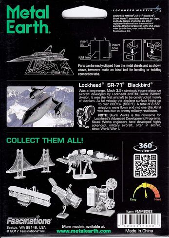 Metal Earth SR-71 Blackbird Airplane 3D Metal Model Kit Fascinations in Saudi Arabia