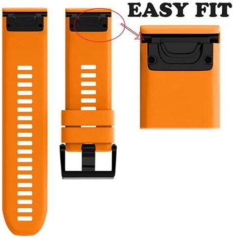 سوار ساعة سيليكون سهل التركيب مقاس 26 مم متوافق مع سوار Fenix ​​7X 6X 5X، Garmin Fenix ​​5X Fenix ​​6X Fenix ​​7X Descent Mk2 Smartwatches Fenix ​​5X Plus/Fenix ​​3/Fenix ​​3 HR in Saudi Arabia
