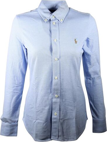 Polo Ralph Lauren Womens Knit Oxford Shirt (X-Large, Blue) in Saudi Arabia