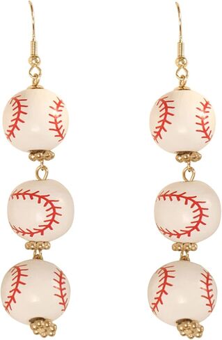 أقراط البيسبول للنساء المتدلية الرياضة الكرة تتدلى الأقراط 3D خشبية البيسبول الأقراط الرياضية الهندسة تتدلى الأقراط البيسبول خشبية تتدلى الأقراط مجوهرات للنساء الفتيات المشجعين اللاعبين هدية in Kuwait