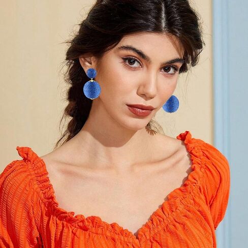 Statement Raffia Earrings for Women Girls - Handmade Raffia Lantern Rattan Drop Earrings - Trendy Summer Boho Beach Vacation Jewelry Gifts in Saudi Arabia
