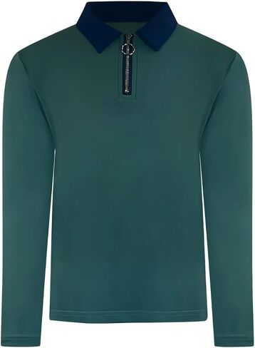 Hazy Shade of Winter Long Sleeve Polo Junior Golf Outfit UPF50+ YKK Zipper for Tweens and Teens 8-18 Years Old in Saudi Arabia