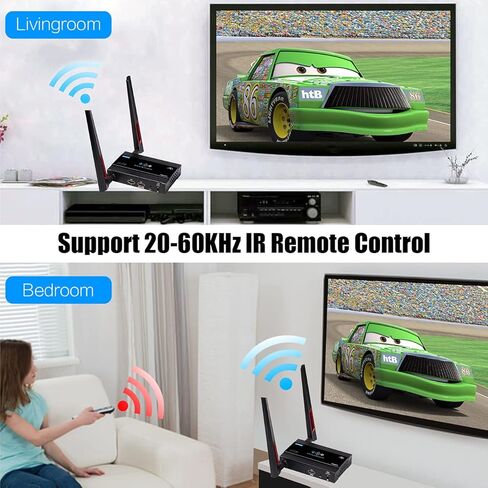 TreasLin 4K جهاز إرسال واستقبال HDMI لاسلكي موسع HDMI لاسلكي كامل HD 200 متر (656 قدم) يدعم 4K@30 هرتز، جهاز تحكم عن بعد بالأشعة تحت الحمراء لكاميرا DSLR وجهاز عرض الكمبيوتر المحمول والكنيسة والمكتب المنزلي in Kuwait