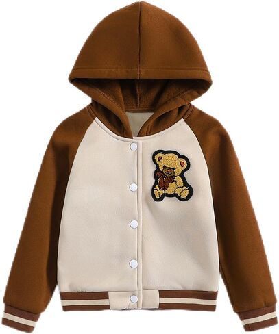 Varsity Baseball Jackets Fashionable Lightweight Jackets for Toddlers Boys Girls Varsity Jacket Casual School Coats in Saudi Arabia