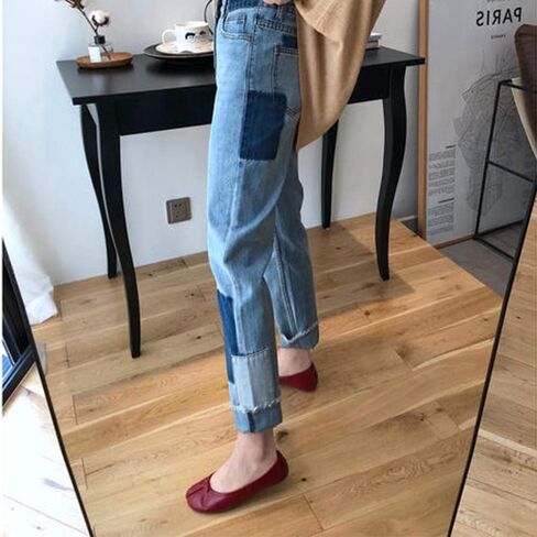 مجموعة LZYMSZ مكونة من 36 قطعة من الدنيم على الرقع، 32 قطعة من ظلال عدم الخياطة باللون الأزرق والأسود المتنوعة من قماش الدنيم لإصلاح الركبة/الجينز/الملابس و4 قطع من أدوات الخياطة الصغيرة in Kuwait