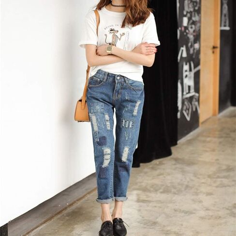 مجموعة LZYMSZ مكونة من 36 قطعة من الدنيم على الرقع، 32 قطعة من ظلال عدم الخياطة باللون الأزرق والأسود المتنوعة من قماش الدنيم لإصلاح الركبة/الجينز/الملابس و4 قطع من أدوات الخياطة الصغيرة in Kuwait