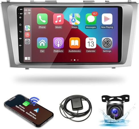 Naifay Android Car Stereo for Toyota Camry 2006 2007 2008 2009 2010 2011 Wireless Carplay & Android Auto، شاشة لمس 9 بوصة راديو سيارة بلوتوث في لوحة القيادة نظام تحديد المواقع العالمي واي فاي كاميرا MirrorLink FM SWC in Saudi Arabia