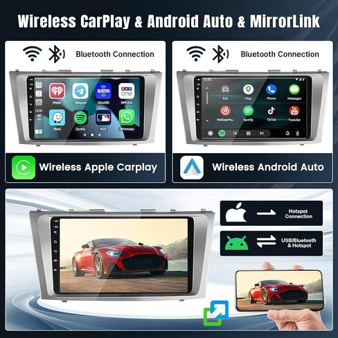 Naifay Android Car Stereo for Toyota Camry 2006 2007 2008 2009 2010 2011 Wireless Carplay & Android Auto، شاشة لمس 9 بوصة راديو سيارة بلوتوث في لوحة القيادة نظام تحديد المواقع العالمي واي فاي كاميرا MirrorLink FM SWC in Saudi Arabia