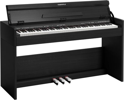 Digital Piano 88 Key Weighted Keyboard Piano, Heavy Hammer Action Electric Keyboard Pedal Full Size, Stand Cover Multi-Functional Keyboard For Beginner, Music Stand+Power Adapter (Black) in Saudi Arabia