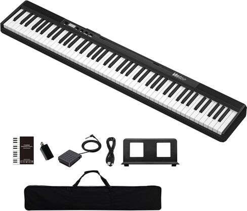 Veetop Piano Keyboard 88 Keys Digital Piano for Beginners with Full Size Semi Weighted Keys, Portable Electric Piano with Bluetooth MIDI Function and Two-people Teaching Mode in Kuwait