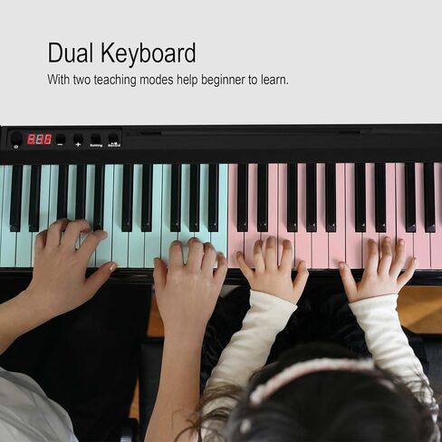 Veetop Piano Keyboard 88 Keys Digital Piano for Beginners with Full Size Semi Weighted Keys, Portable Electric Piano with Bluetooth MIDI Function and Two-people Teaching Mode in Kuwait