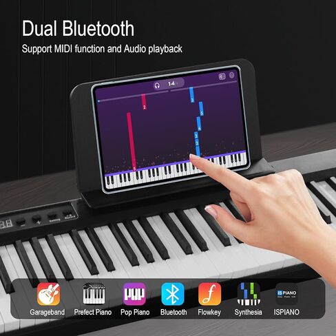 Veetop Piano Keyboard 88 Keys Digital Piano for Beginners with Full Size Semi Weighted Keys, Portable Electric Piano with Bluetooth MIDI Function and Two-people Teaching Mode in Kuwait