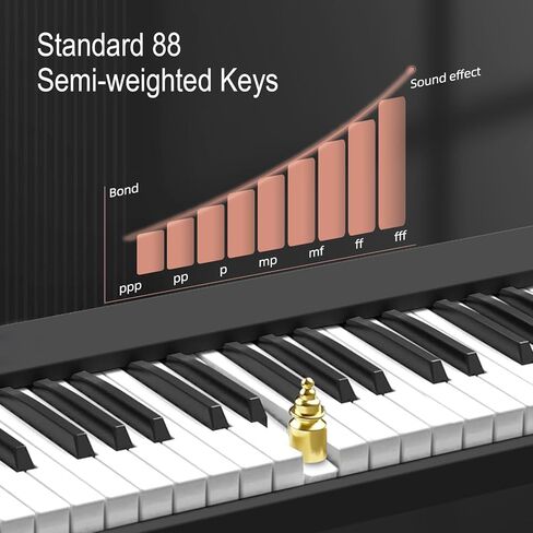 Veetop Piano Keyboard 88 Keys Digital Piano for Beginners with Full Size Semi Weighted Keys, Portable Electric Piano with Bluetooth MIDI Function and Two-people Teaching Mode in Kuwait