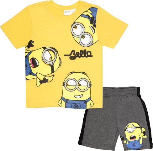 تي شيرت وسروال قصير الأكمام للأولاد من Minions Despicable Me Bello Boys، طقم ملابس مكون من قطعتين للأطفال والصغار in Saudi Arabia