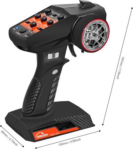 Hobby Fans RC Radio System 7CH 2.4G RC Transmitter with 2PCS Receiver Anti-Jamming Remote Controller for RC Car Crawler Boat, Button in Kuwait