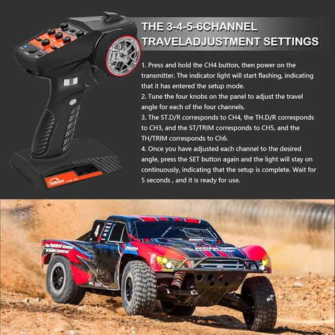 Hobby Fans RC Radio System 7CH 2.4G RC Transmitter with 2PCS Receiver Anti-Jamming Remote Controller for RC Car Crawler Boat, Button in Kuwait