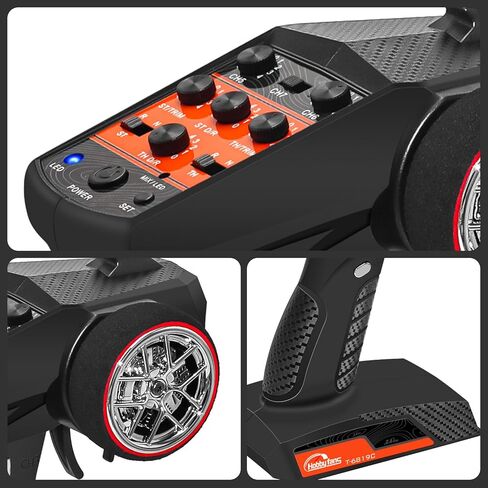 Hobby Fans RC Radio System 7CH 2.4G RC Transmitter with 2PCS Receiver Anti-Jamming Remote Controller for RC Car Crawler Boat, Button in Kuwait