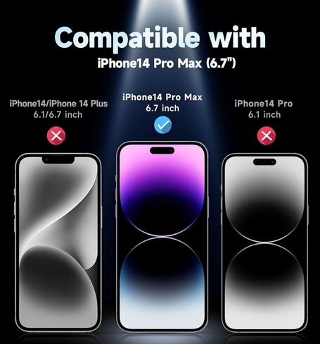 MAGIC JOHN 2 Pack لهاتف iPhone 14 Pro Max 6.7 بوصة واقي شاشة من الزجاج المقوى للخصوصية، تركيب تلقائي لإزالة الغبار، سهل التركيب، خالي من الفقاعات in Kuwait
