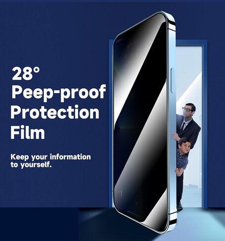 MAGIC JOHN 2 Pack لهاتف iPhone 14 Pro Max 6.7 بوصة واقي شاشة من الزجاج المقوى للخصوصية، تركيب تلقائي لإزالة الغبار، سهل التركيب، خالي من الفقاعات in Kuwait