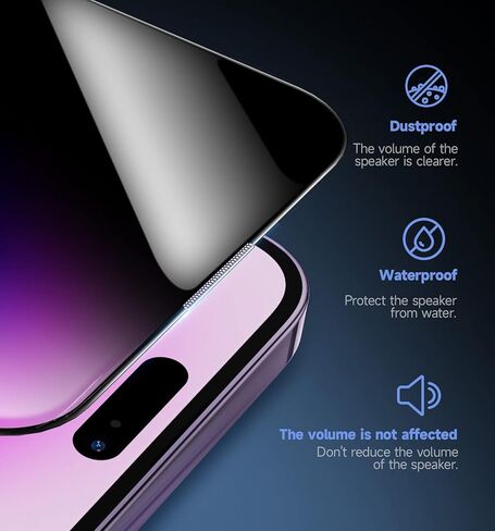 MAGIC JOHN 2 Pack لهاتف iPhone 14 Pro Max 6.7 بوصة واقي شاشة من الزجاج المقوى للخصوصية، تركيب تلقائي لإزالة الغبار، سهل التركيب، خالي من الفقاعات in Kuwait