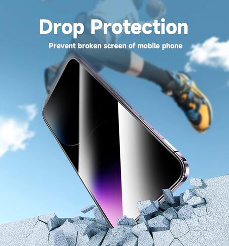 MAGIC JOHN 2 Pack لهاتف iPhone 14 Pro Max 6.7 بوصة واقي شاشة من الزجاج المقوى للخصوصية، تركيب تلقائي لإزالة الغبار، سهل التركيب، خالي من الفقاعات in Kuwait