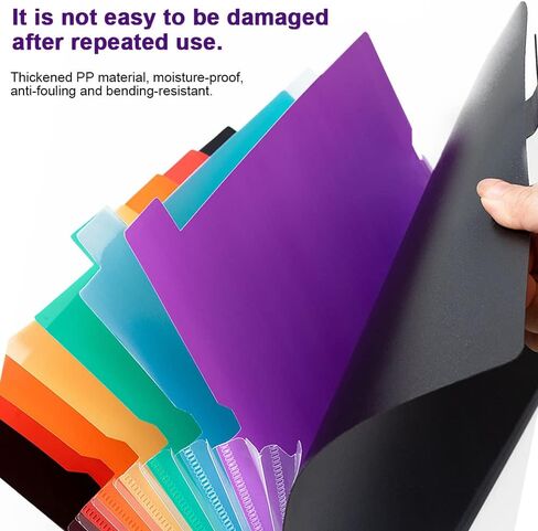 توسيع مجلد الملف مع علامات التبويب، FOME 7 جيوب حرف A4 حجم الورق الأكورديون مجلد حفظ الملفات المنظم مع علامات التبويب ملصق البلاستيك حامل وثيقة هامة للمدرسة مكتب المنزل in Kuwait