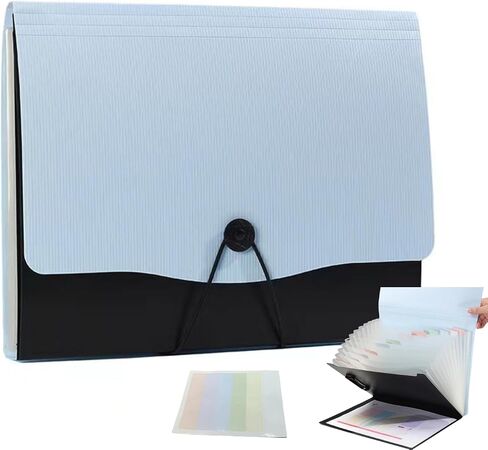 13 Pocket Expanding File Folder,Portfolio Accordion File Organizer,A4 Letter Size,1 Pack Paper Document Receipt Folder for Student, Home, Office and Travel in Saudi Arabia
