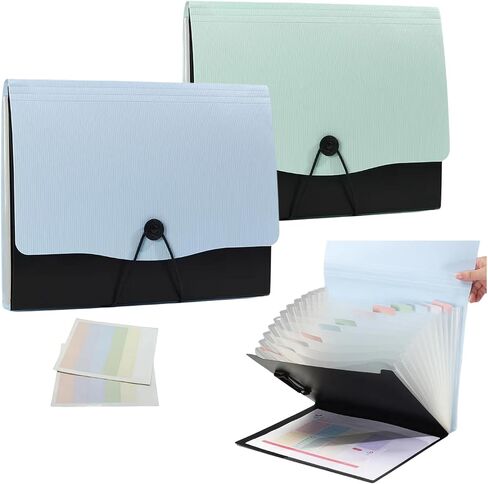 13 Pocket Expanding File Folder,Portfolio Accordion File Organizer,A4 Letter Size,1 Pack Paper Document Receipt Folder for Student, Home, Office and Travel in Saudi Arabia