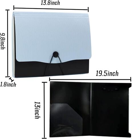 13 Pocket Expanding File Folder,Portfolio Accordion File Organizer,A4 Letter Size,1 Pack Paper Document Receipt Folder for Student, Home, Office and Travel in Saudi Arabia