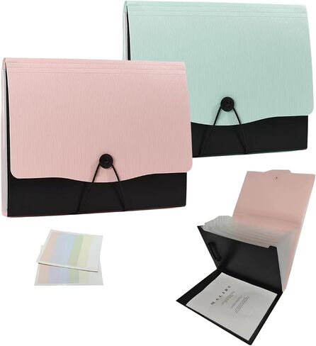 13 Pocket Expanding File Folder,Portfolio Accordion File Organizer,A4 Letter Size,1 Pack Paper Document Receipt Folder for Student, Home, Office and Travel in Saudi Arabia