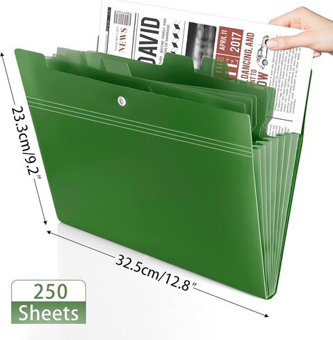 Antner 8 جيوب توسيع مجلدات الملفات منظم ملفات الأكورديون للمستندات الورقية بحجم حرف A4، مجلدات ملفات قابلة للتوسيع ملونة لطيفة مع ملصقات، مجلد ملفات الأكورديون المحمول لمكتب المدرسة in Kuwait